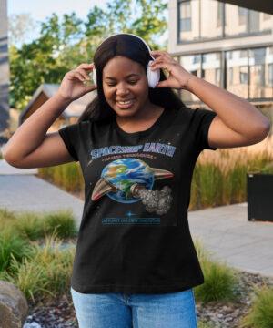 Spaceship Earth – Camiseta Feminina Cropped